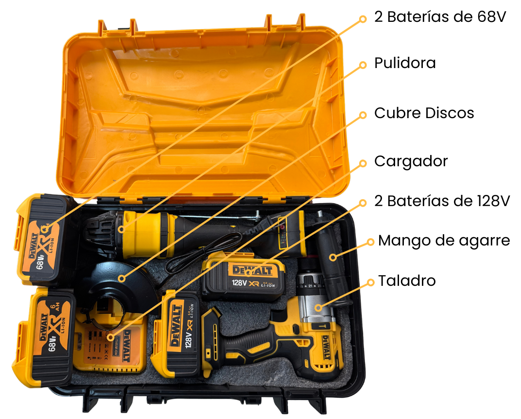 COMBO TALADRO PULIDORA 128V DeWalt