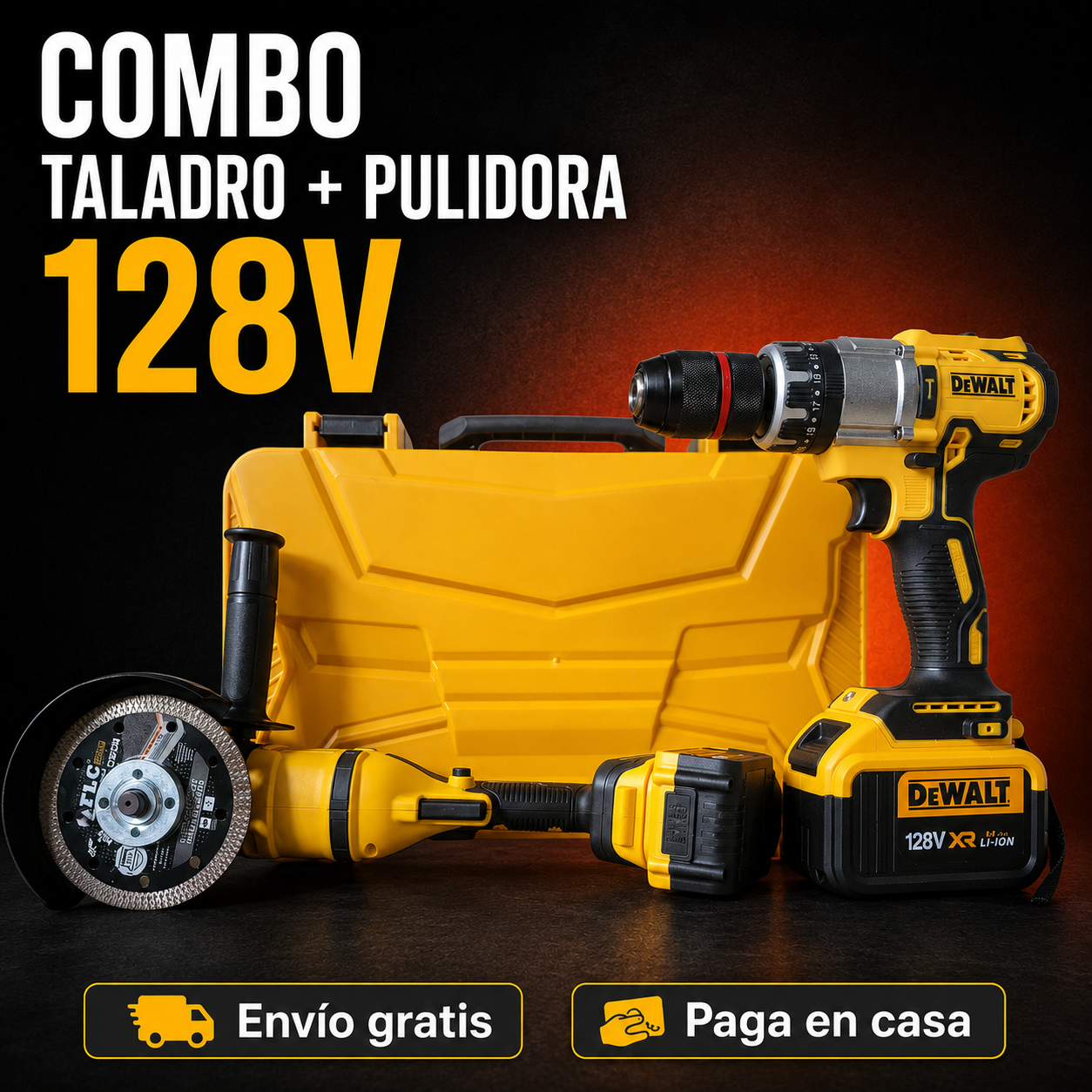 COMBO TALADRO PULIDORA 128V DeWalt