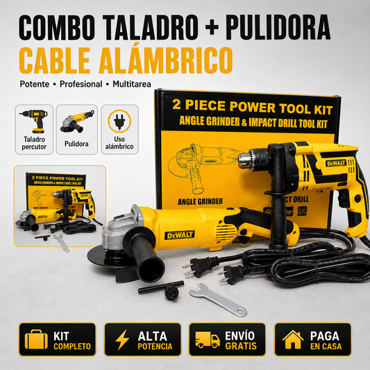 Combo Talado + Pulidora Cable Alámbrico
