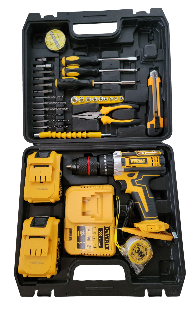 TALADRO PORTATIL DE 68V + 34 ACCESORIOS